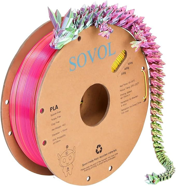 Sovol - TriColor Silk PLA (Silk Fusia Blue Yellow)1kg