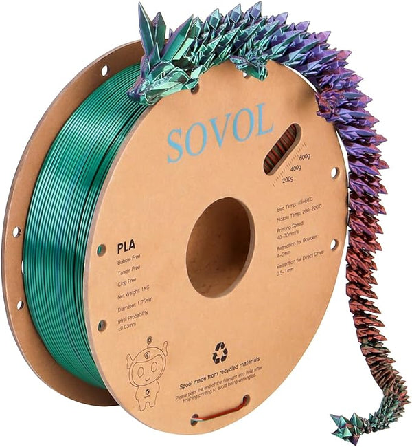 Sovol - TriColor Silk PLA (Bronze Purple Green)1kg